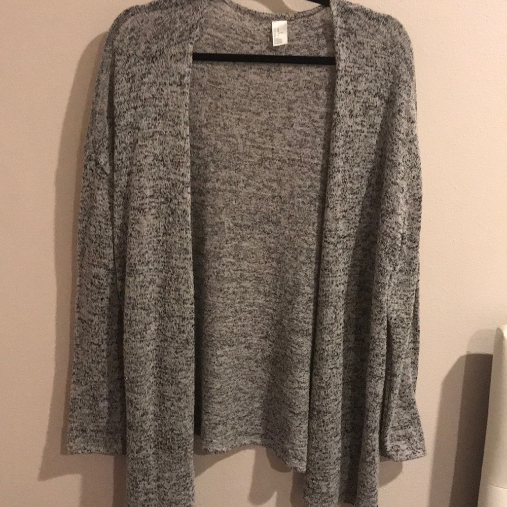 Blue and gray cardigan
